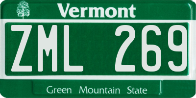 VT license plate ZML269