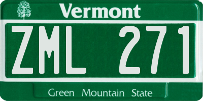 VT license plate ZML271
