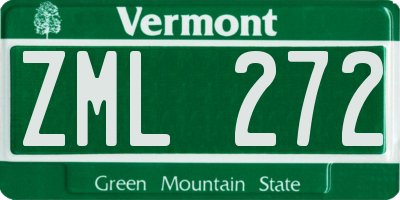VT license plate ZML272