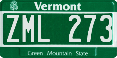 VT license plate ZML273