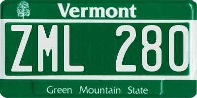VT license plate ZML280