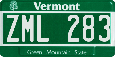 VT license plate ZML283