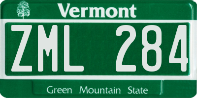 VT license plate ZML284