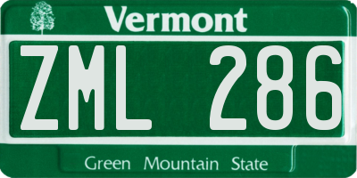 VT license plate ZML286