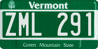 VT license plate ZML291