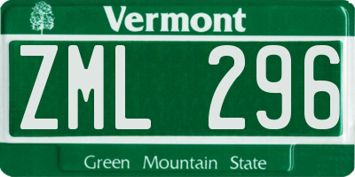 VT license plate ZML296