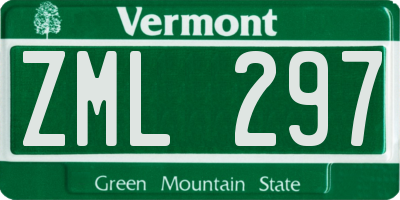 VT license plate ZML297