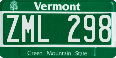 VT license plate ZML298