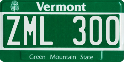 VT license plate ZML300