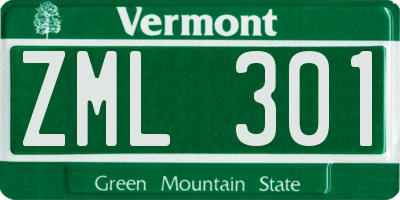 VT license plate ZML301