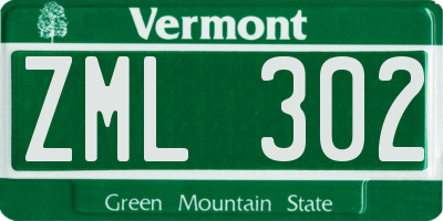 VT license plate ZML302
