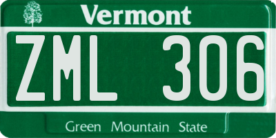 VT license plate ZML306