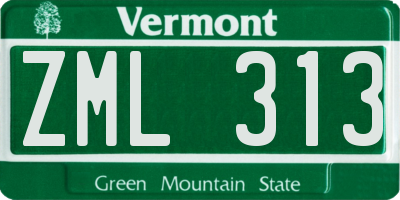 VT license plate ZML313