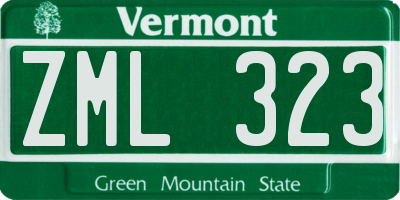 VT license plate ZML323