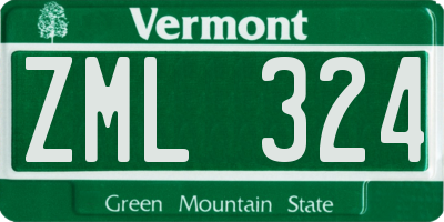 VT license plate ZML324