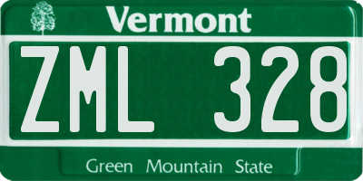 VT license plate ZML328