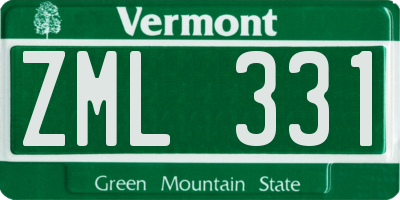VT license plate ZML331