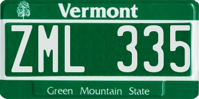 VT license plate ZML335