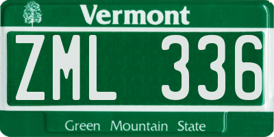 VT license plate ZML336