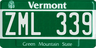 VT license plate ZML339
