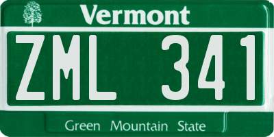 VT license plate ZML341