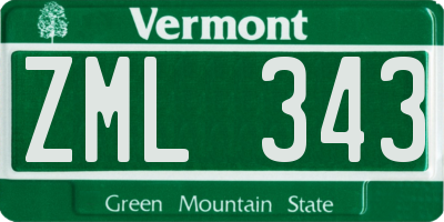 VT license plate ZML343