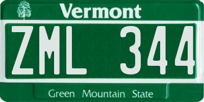 VT license plate ZML344