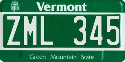 VT license plate ZML345