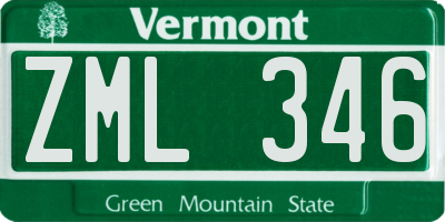 VT license plate ZML346
