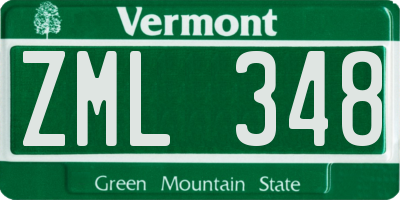 VT license plate ZML348