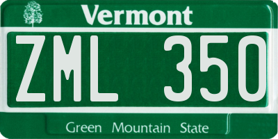 VT license plate ZML350
