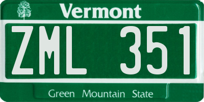 VT license plate ZML351