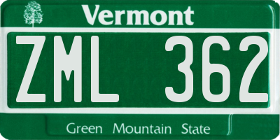 VT license plate ZML362