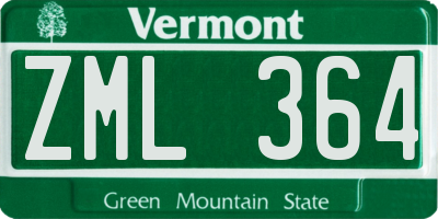 VT license plate ZML364