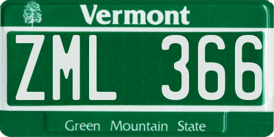 VT license plate ZML366