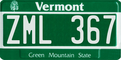 VT license plate ZML367