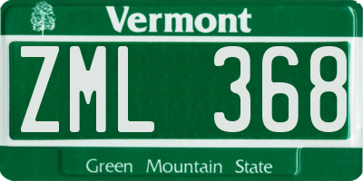 VT license plate ZML368