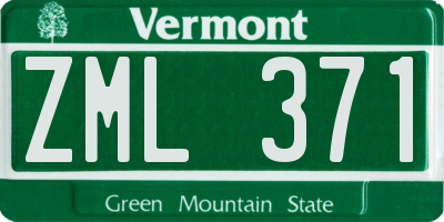 VT license plate ZML371