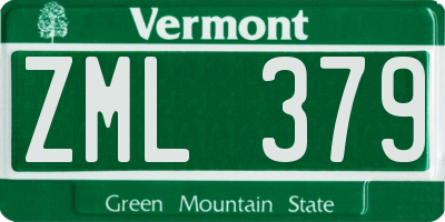 VT license plate ZML379