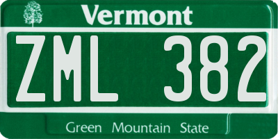VT license plate ZML382