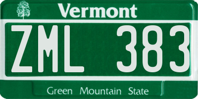 VT license plate ZML383