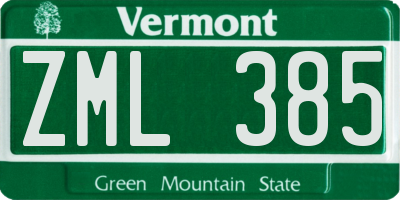 VT license plate ZML385
