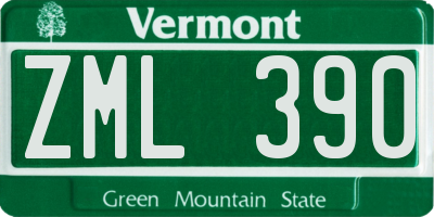 VT license plate ZML390
