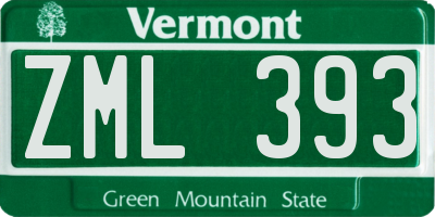 VT license plate ZML393
