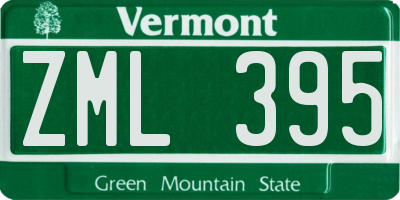 VT license plate ZML395