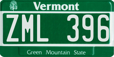 VT license plate ZML396