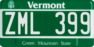 VT license plate ZML399