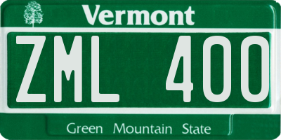 VT license plate ZML400