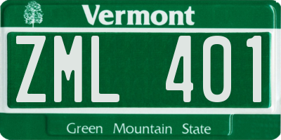 VT license plate ZML401
