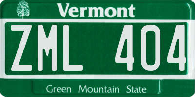 VT license plate ZML404